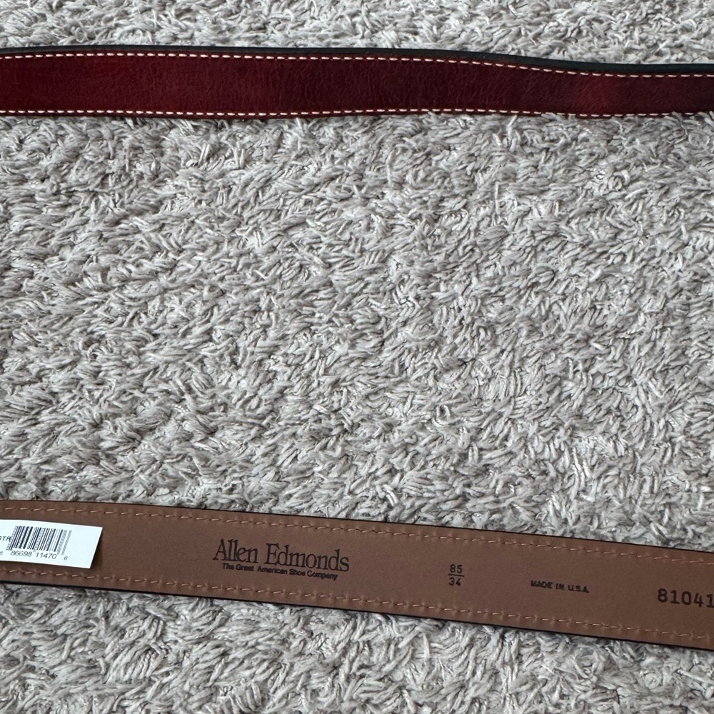 🔥 Allen Edmonds Men’s Cottonwood Red Brown Leather Belt Dress Belt – USA Made - Picture 5 of 5